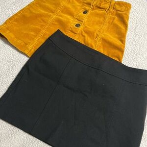 Forever 21 mustard Medium and Express Black 0 Mini Skirt (Set of 2)